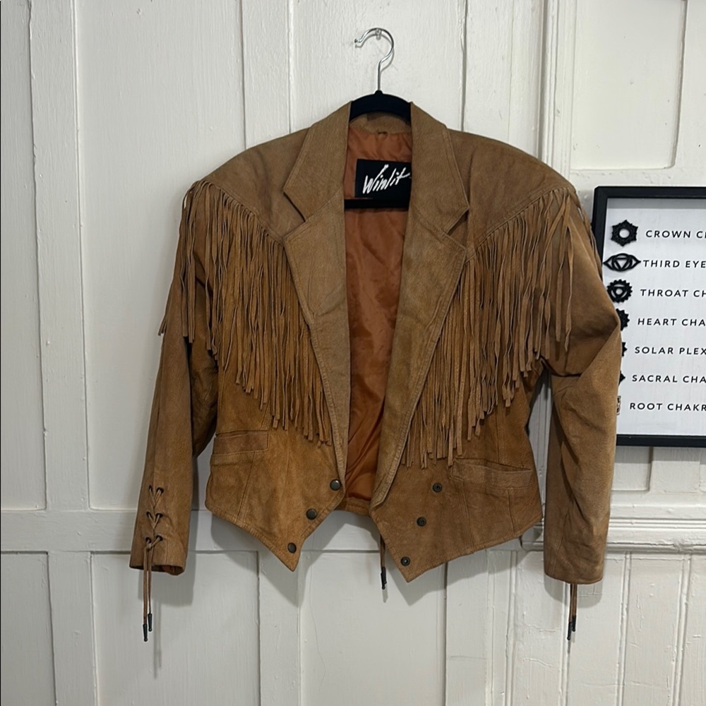 WewwBrown Fringe Jacket
